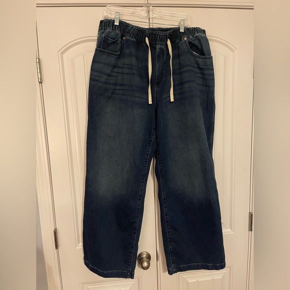 Lane Bryant Navy Wide-Leg Pants Sz 18 Elastic Waist - Picture 3 of 6